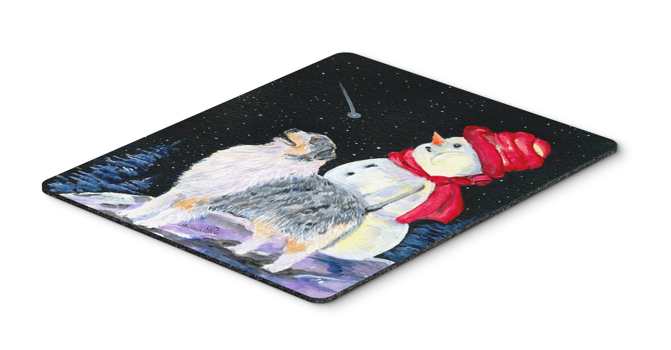 Australian Shepherd Mouse Pad & Hot Pad Trivet - Washable Large Non-Slip Desk Mat for Home Office, Gaming, Computer & Laptop Use - Perfect Work & Kitchen Accessory