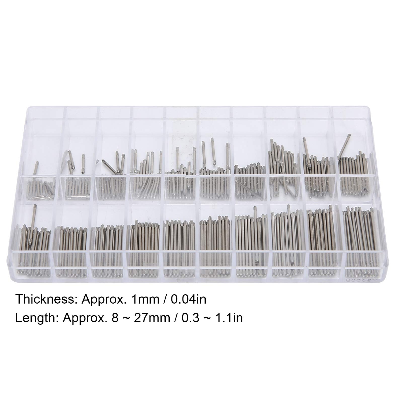 1.0mm Thickness Watch Pins - Stainless Steel Watch Bracelet Pins & Friction Bars for Watch Repair (8-27mm) | Professional Watch Accessories for DIY Watch Band Replacement & Maintenance