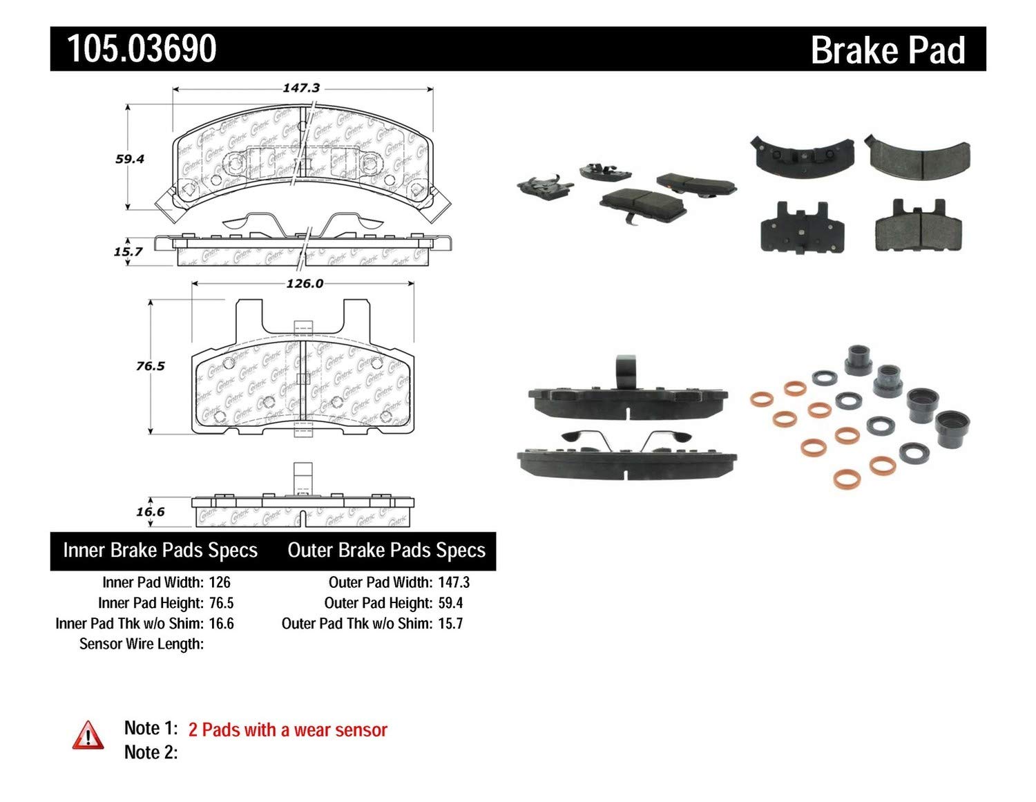 Ceramic Brake Pads & Shoes Set - Front & Rear - Compatible with Chevrolet K1500 K2500 & Tahoe - High-Performance, Low Noise, Long-Lasting - Ideal for Daily Commuting, Off-Roading & Towing