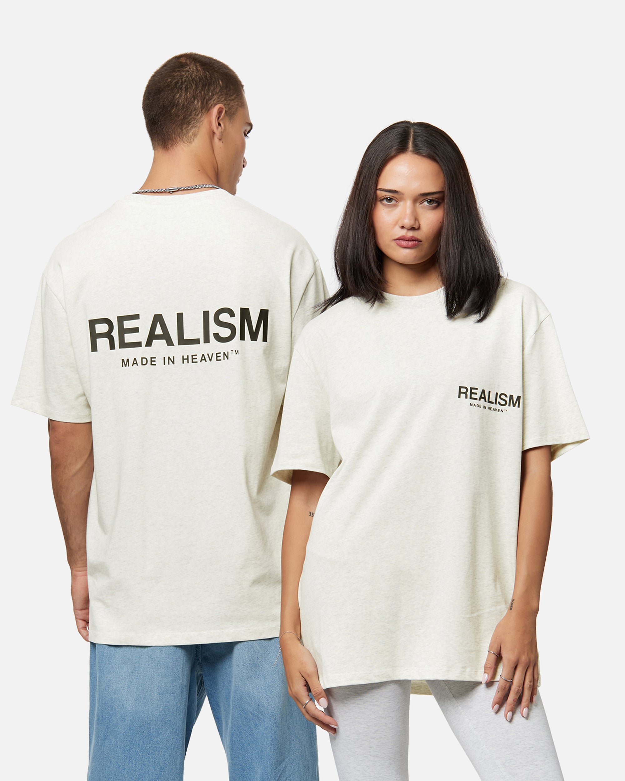 SSS Realism Heaven Logo Tee Oatmeal - Stylish Cotton T-Shirt for Men & Women | Perfect for Casual Wear, Street Fashion & Everyday Outfits