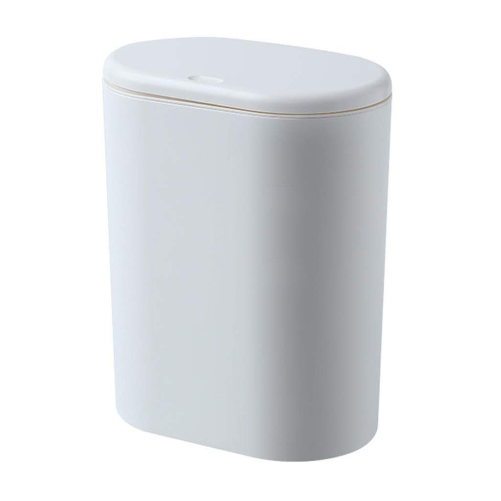 Mini Rectangular Plastic Trash Can with Lid - Large Capacity Indoor/Outdoor Garbage Bin for Home, Office & Commercial Use - Odor Control & Durable White Waste Storage Container
