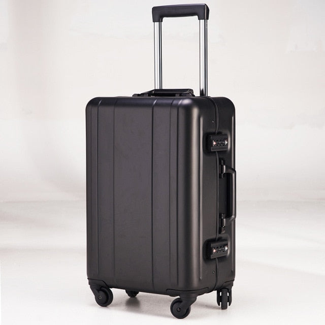 20 Inch Aluminum Alloy Checked Luggage - 100% Metal Carry-On Suitcase for Travel, Durable & Lightweight Trolley Bag - Perfect for Business Trips, Vacations and Air Travel