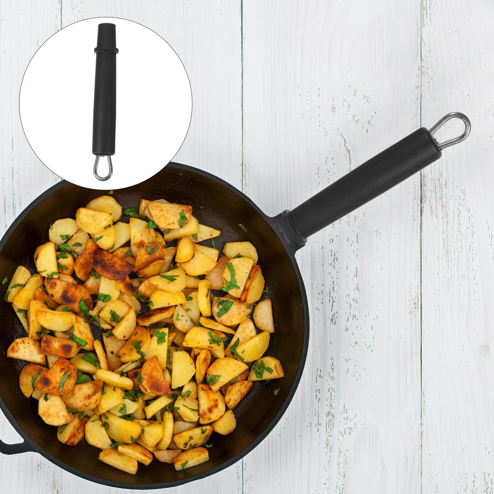 Stainless Steel Cookware Handle Set - Removable Wok & Milk Pan Handles, Anti-Scald Bakelite Pot Grip Accessories for Safe Cooking | Perfect for Stir-Frying, Sauce Making & Everyday Kitchen Use