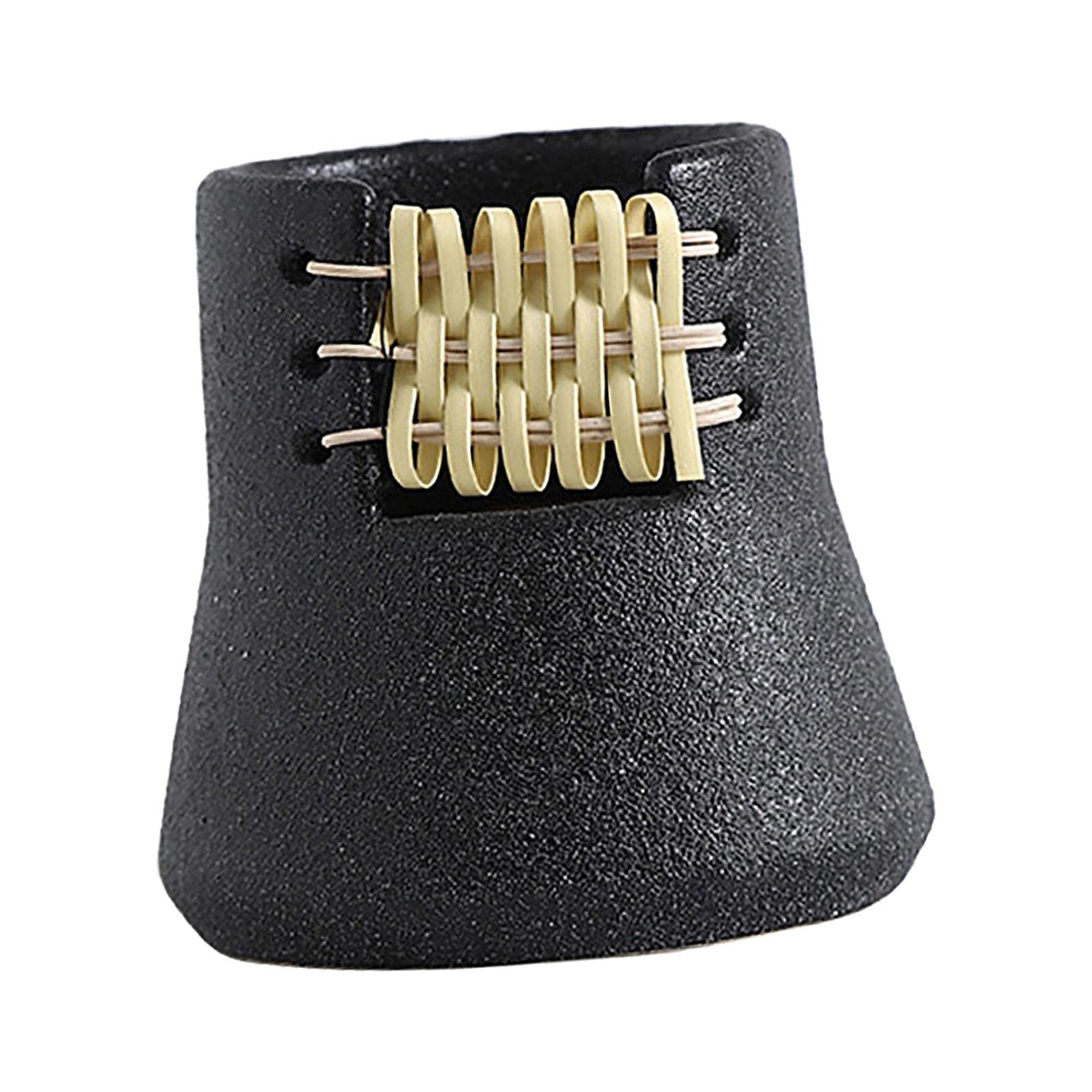KESOTO Modern Ceramic Vase with Woven Design - Elegant Black Flower Pot for Home Table Decor | Perfect for Living Room, Office & Wedding Centerpieces