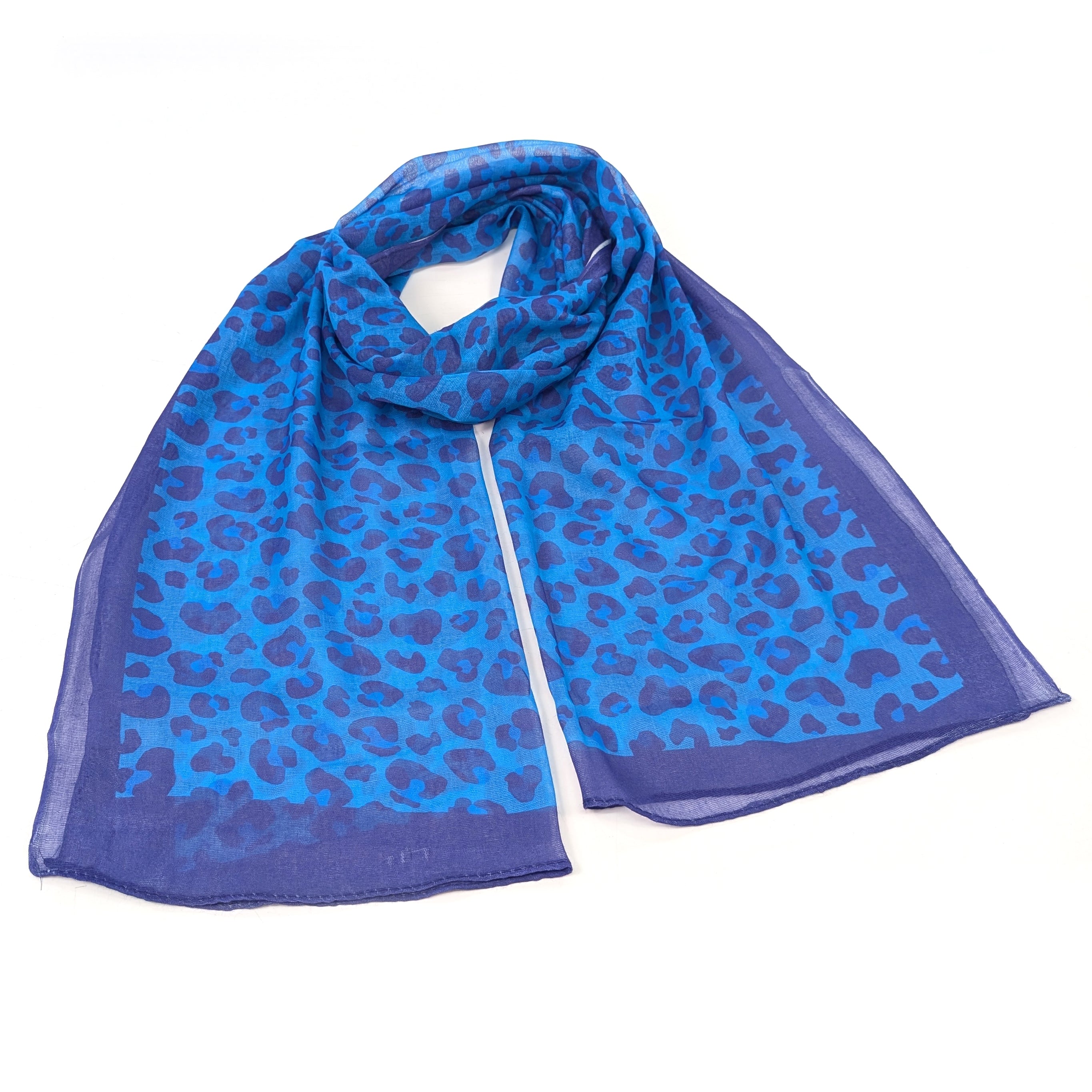 Exclusive Bright Blue Animal Print Blanket (50x180cm) - Soft Cozy Throw for Bed, Sofa & Outdoor Use