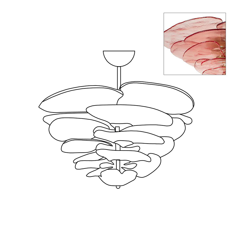 Elegant Lilypad Glass Chandelier - Modern Crystal Ceiling Light Fixture for Dining Room, Living Room & Bedroom Decor | Perfect for Home Lighting and Interior Design