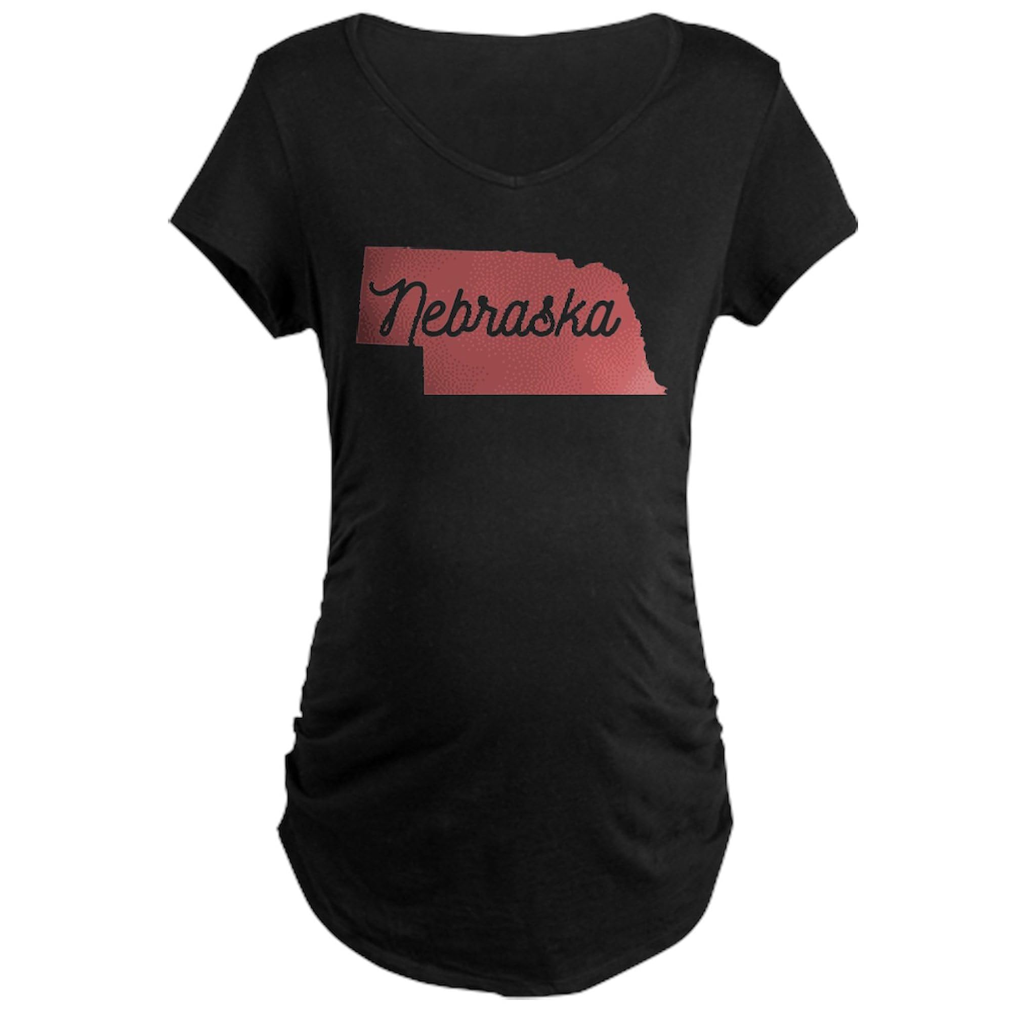 Stylish Nebraska Maternity Dark T-Shirt for Women - Ruched Side Design for Comfort - Perfect for Pregnancy, Casual Wear & Baby Showers
