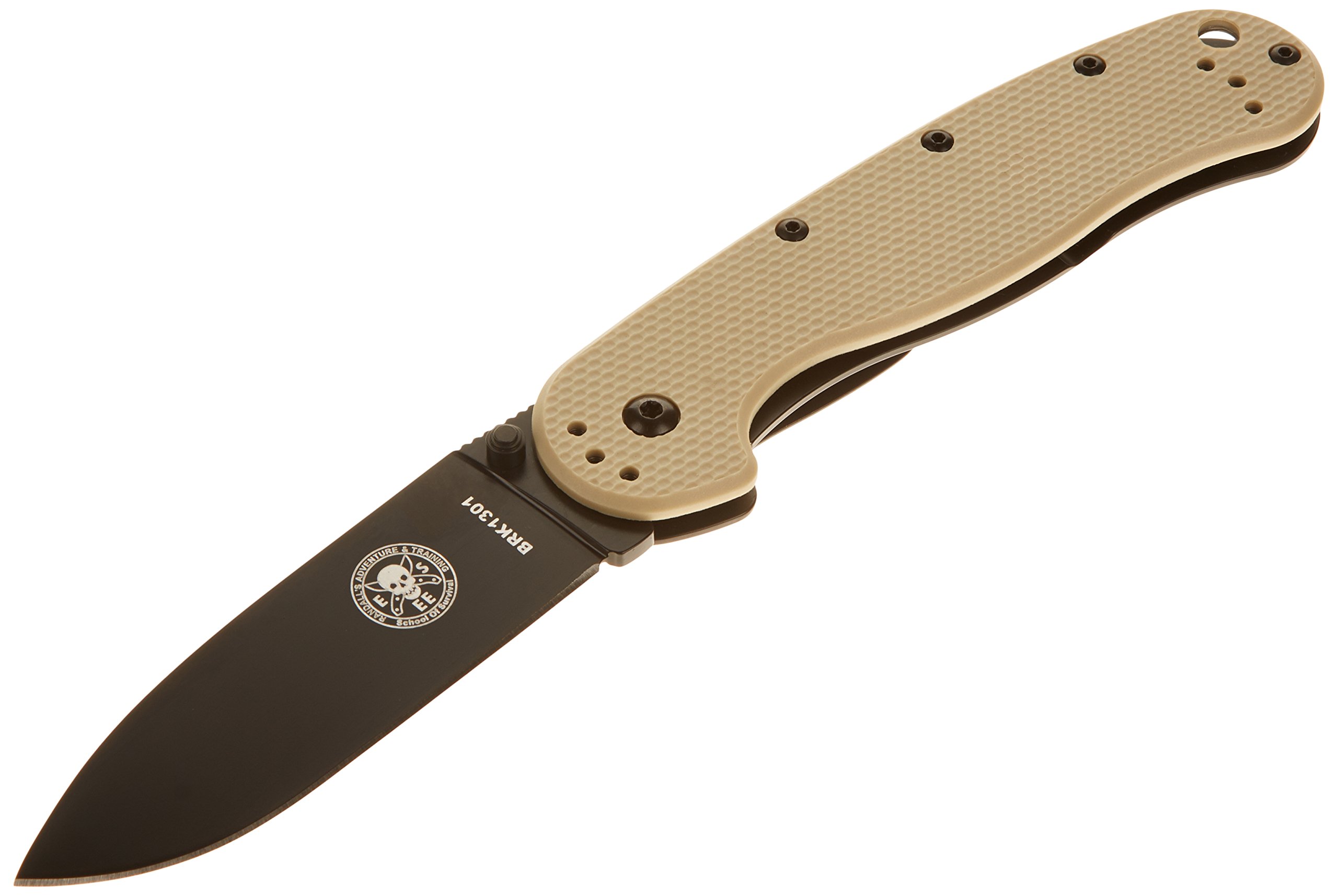 ESEE Blue Ridge Knives Avispa Folding Knife - Desert Tan & Black | High-Quality Outdoor Survival Knife for Camping, Hiking, and Bushcraft