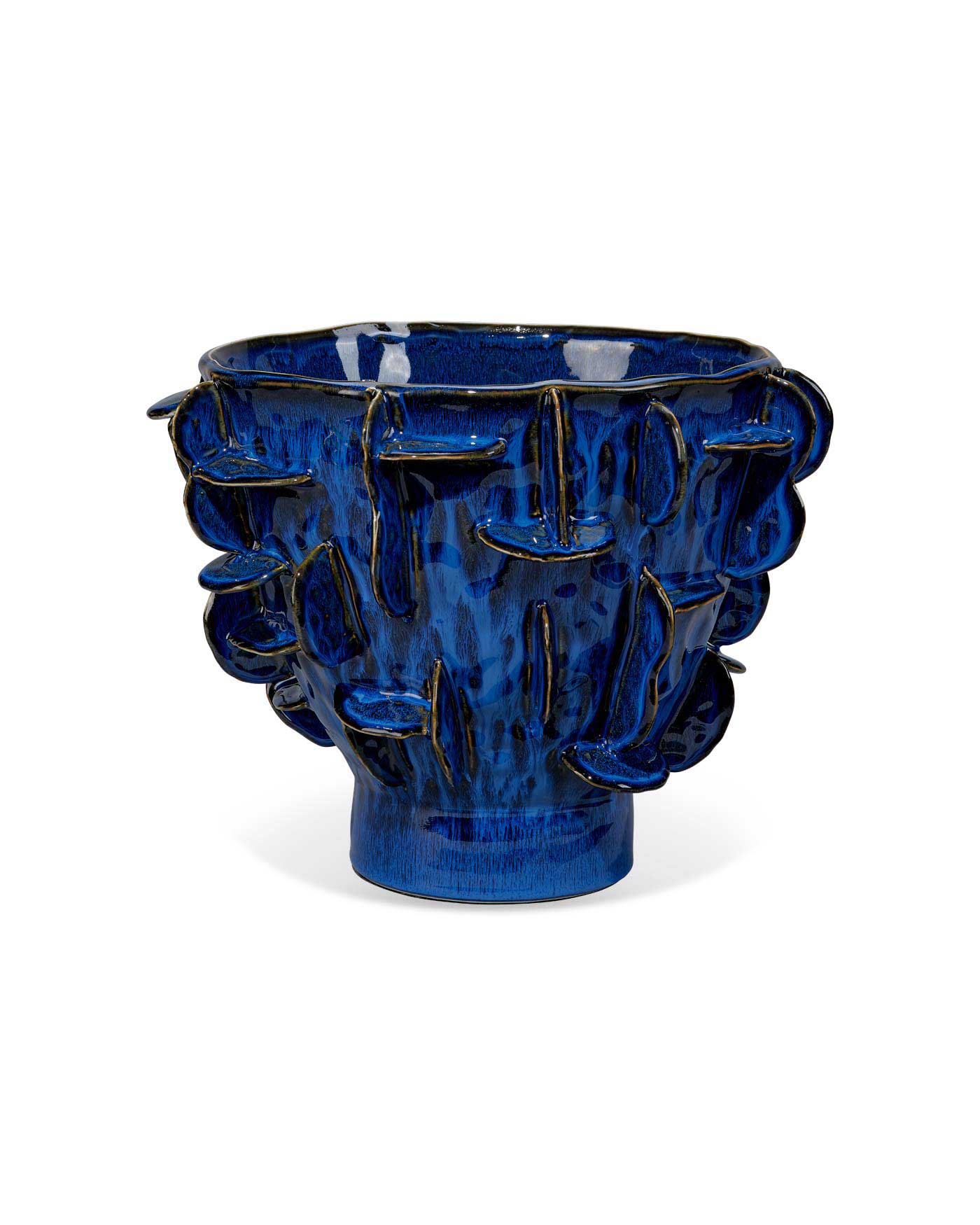 Helios Vase - Handmade Cobalt Blue Glass Vase for Home Decor, Wedding Centerpiece & Gift Idea - Elegant Tabletop Decor for Living Room, Dining Table & Office