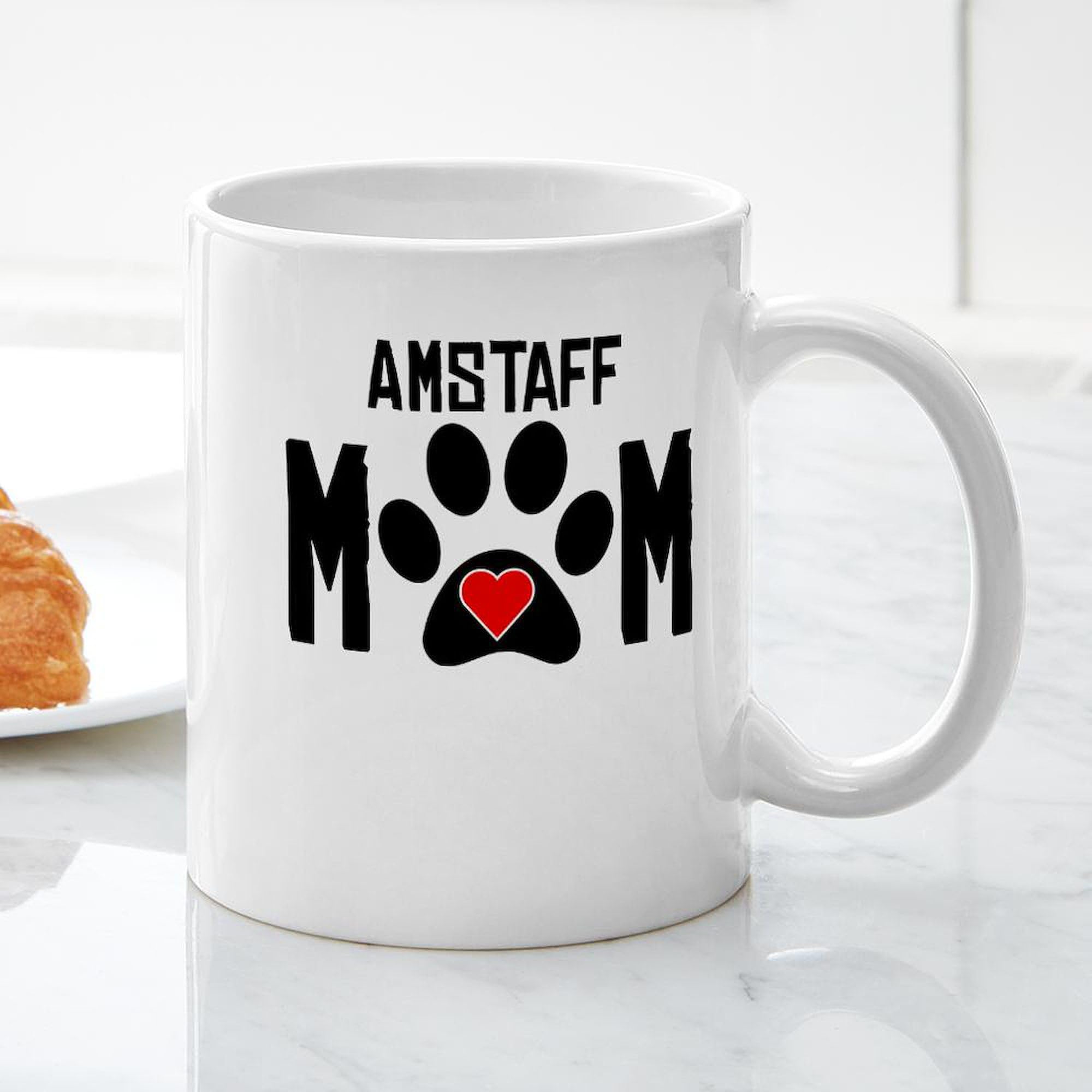 Amstaff Mom Ceramic Coffee Mug 11 oz (325 ml) - Perfect Gift for Dog Lovers, Ideal for Hot Drinks, Tea & Coffee at Home or Office