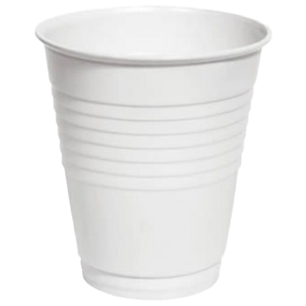 Eco-Friendly Disposable White Plastic Cups - 12oz Bulk Pack of 50 - Perfect for Parties, Picnics, and Office Use