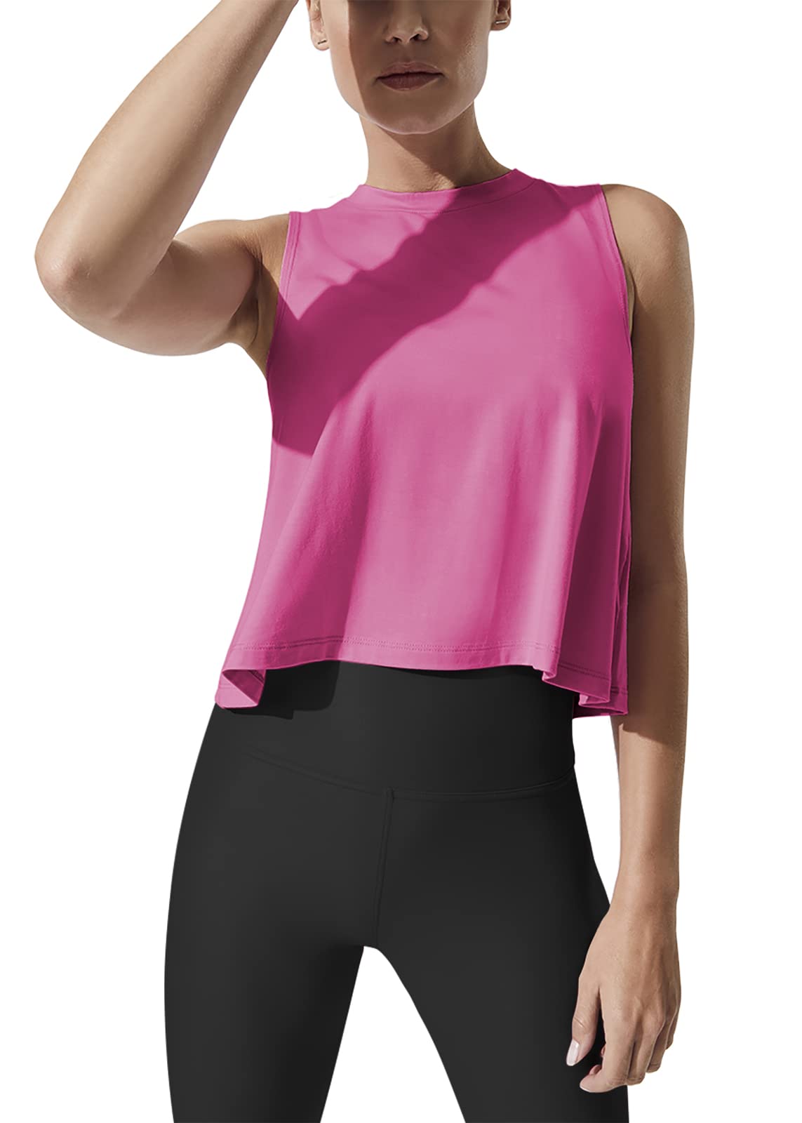 Stylish Mippo Crop Tops for Women - Breathable Workout Shirts, Flowy Cropped Tank Tops for Gym, Yoga & Running - Perfect Athletic Wear for Fitness & Casual Outfits