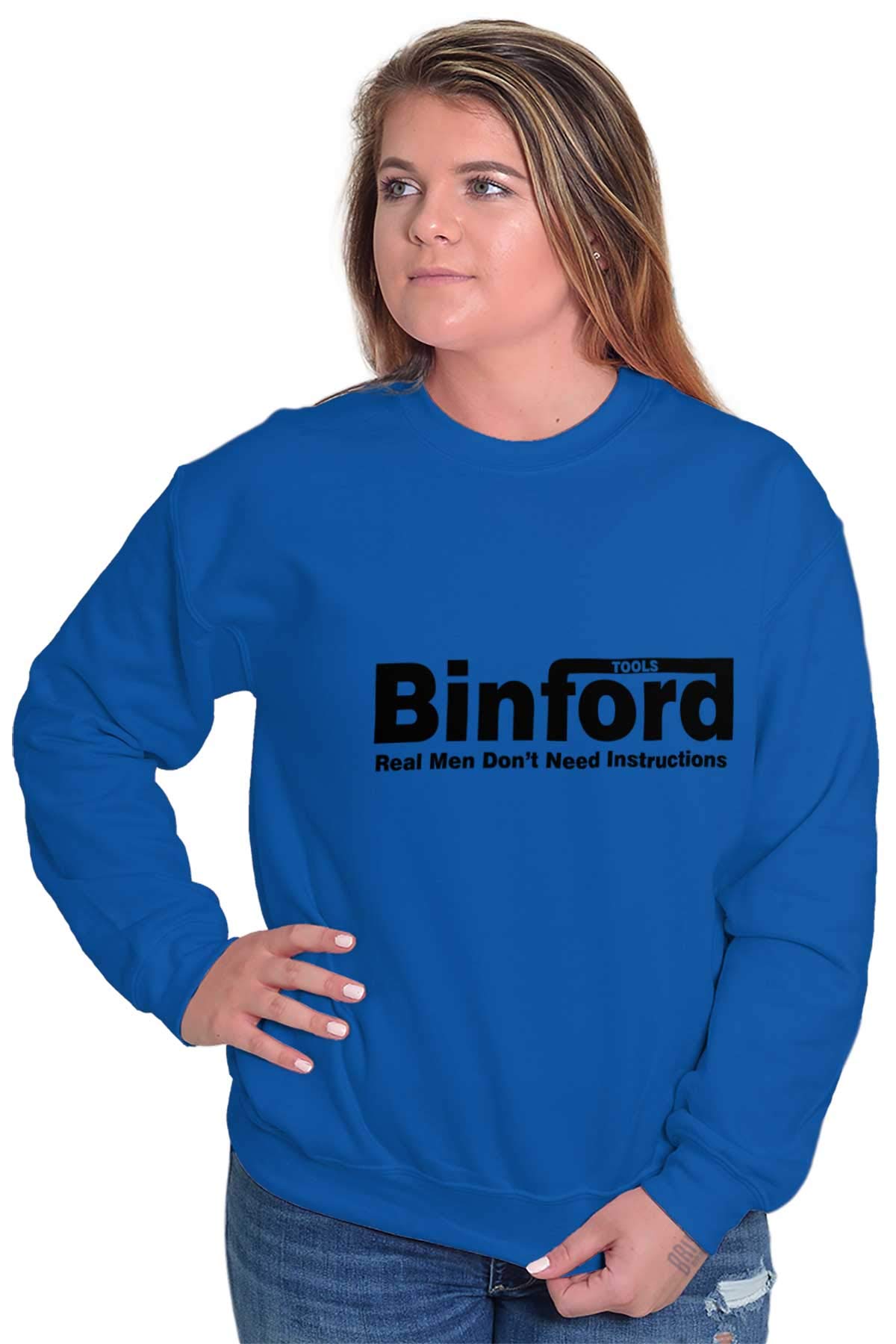 Brisco Brands Binford Tools Real Men No Instruction Sweatshirt - Unisex Pullover Hoodie for Men & Women | Perfect for DIY Projects, Workshop & Casual Wear