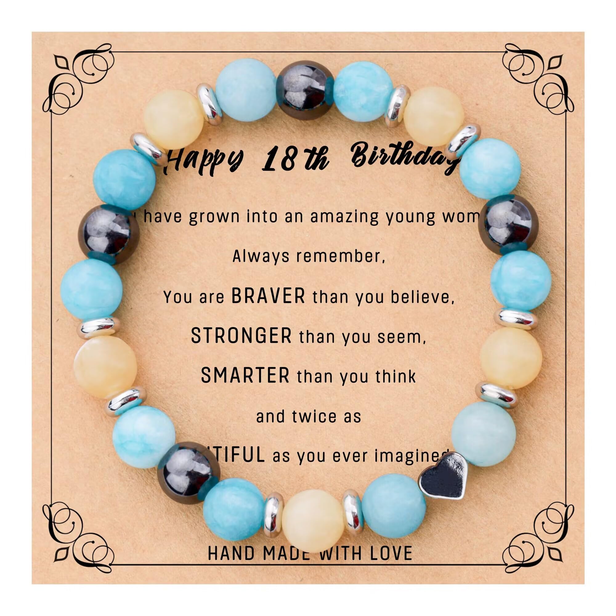 **13th-80th Birthday Gifts for Women - Funny Natural Stone Heart Bracelet for Her, Best Friend, Girlfriend, Mom, Sister, Teacher | Perfect for Birthdays, Anniversaries & Special Occasions**    (Note: I shortened redundant terms, removed excessive recipient categories, and added a clear use-case section at the end.)