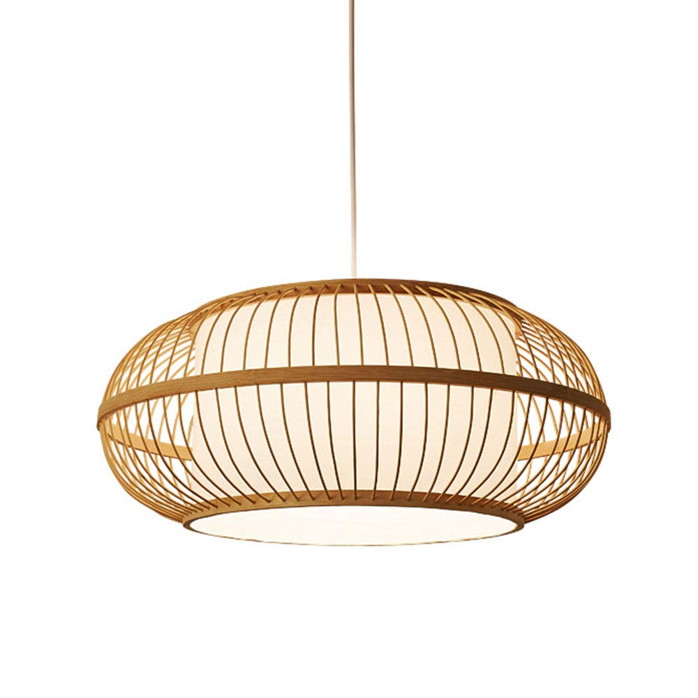 Modern Minimalist Round Chandelier - Japanese Inspired Hanging Pendant Light with E27 Socket (1 Lamp) - Perfect for Hallway, Corridor & Living Room Lighting Decor