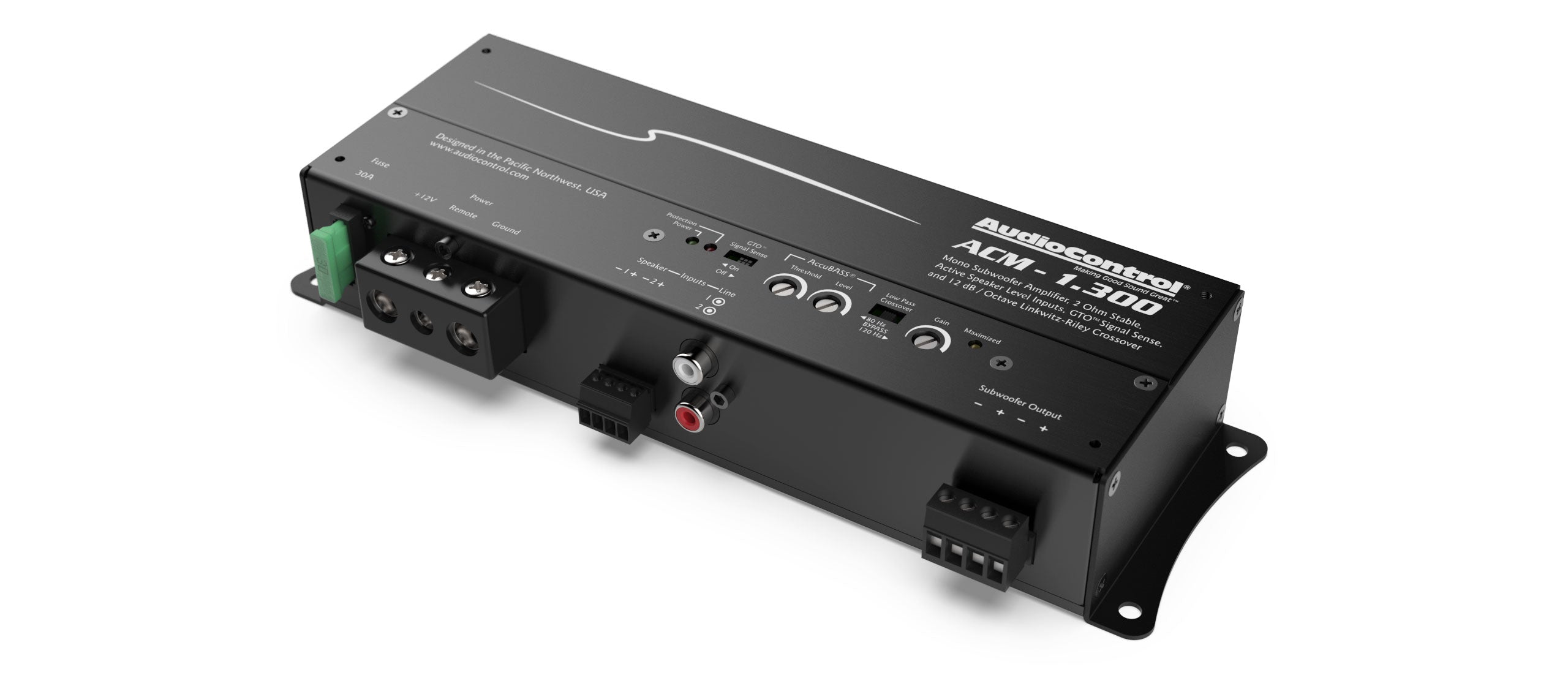 AudioControl ACM 1.300 Monoblock Micro Amplifier with Accubass® - High Power Car Audio Amp for Subwoofers - Perfect for Car Audio Systems & Bass Enhancement