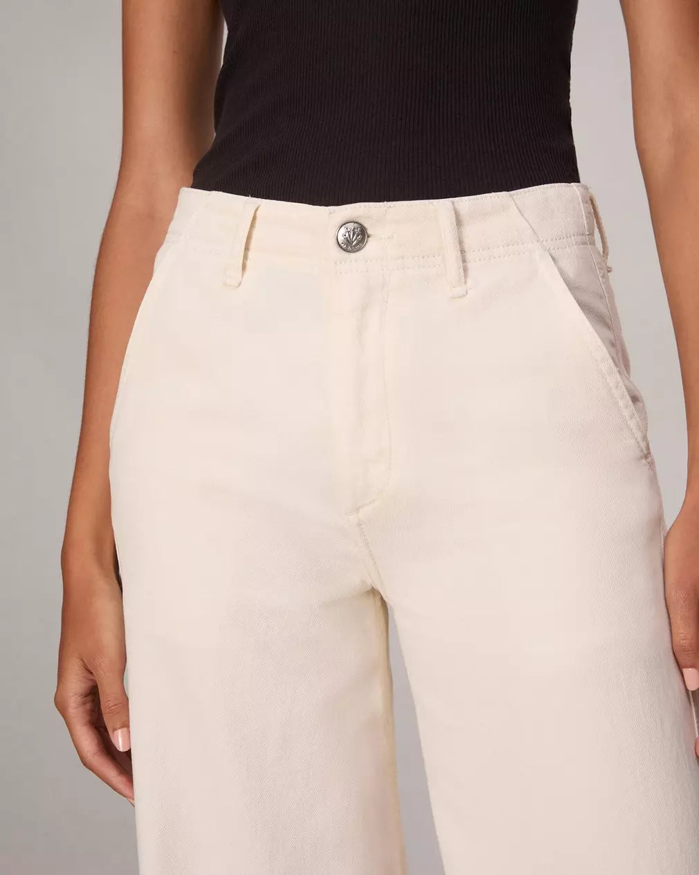 Featherweight Wide Leg Sofie Jean in Ecru - Comfortable & Stylish Women's Pants for Casual Wear & Office Outfits