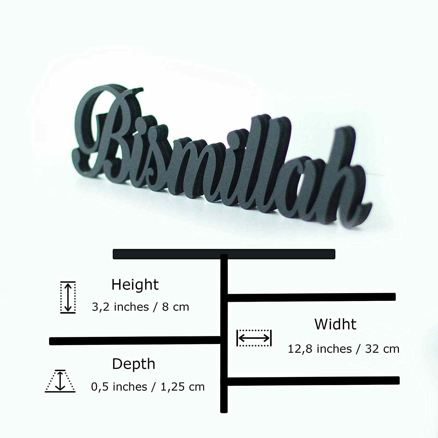 Islamic Wall Art Decor - Bismillah Alhamdulillah Mashallah Calligraphy in Latin Script - Perfect for Home, Office & Mosque Decoration