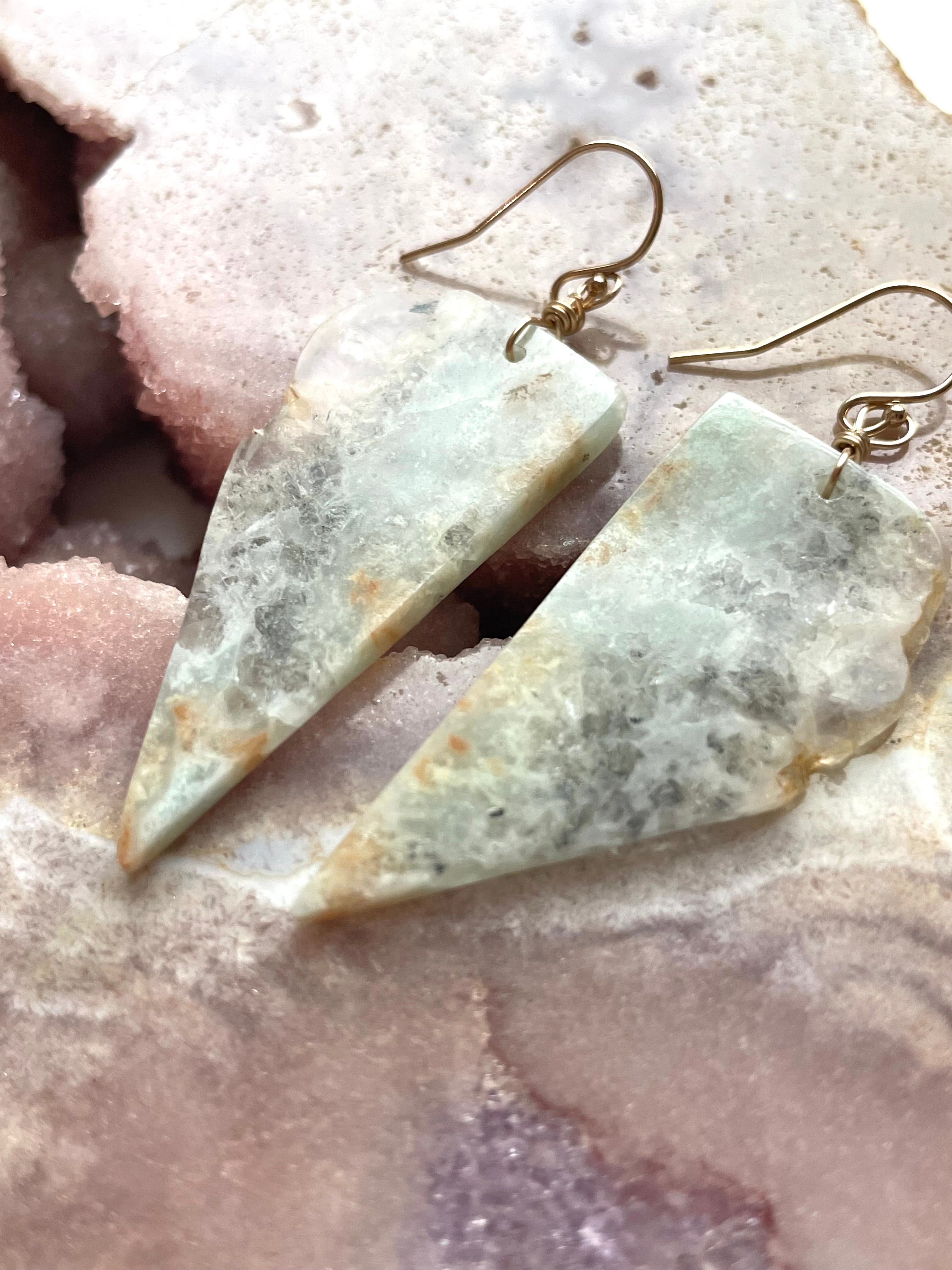 Amazonite Dangle Earrings in Gold Fill - Elegant Handmade Jewelry for Women, Perfect for Parties, Weddings & Everyday Wear