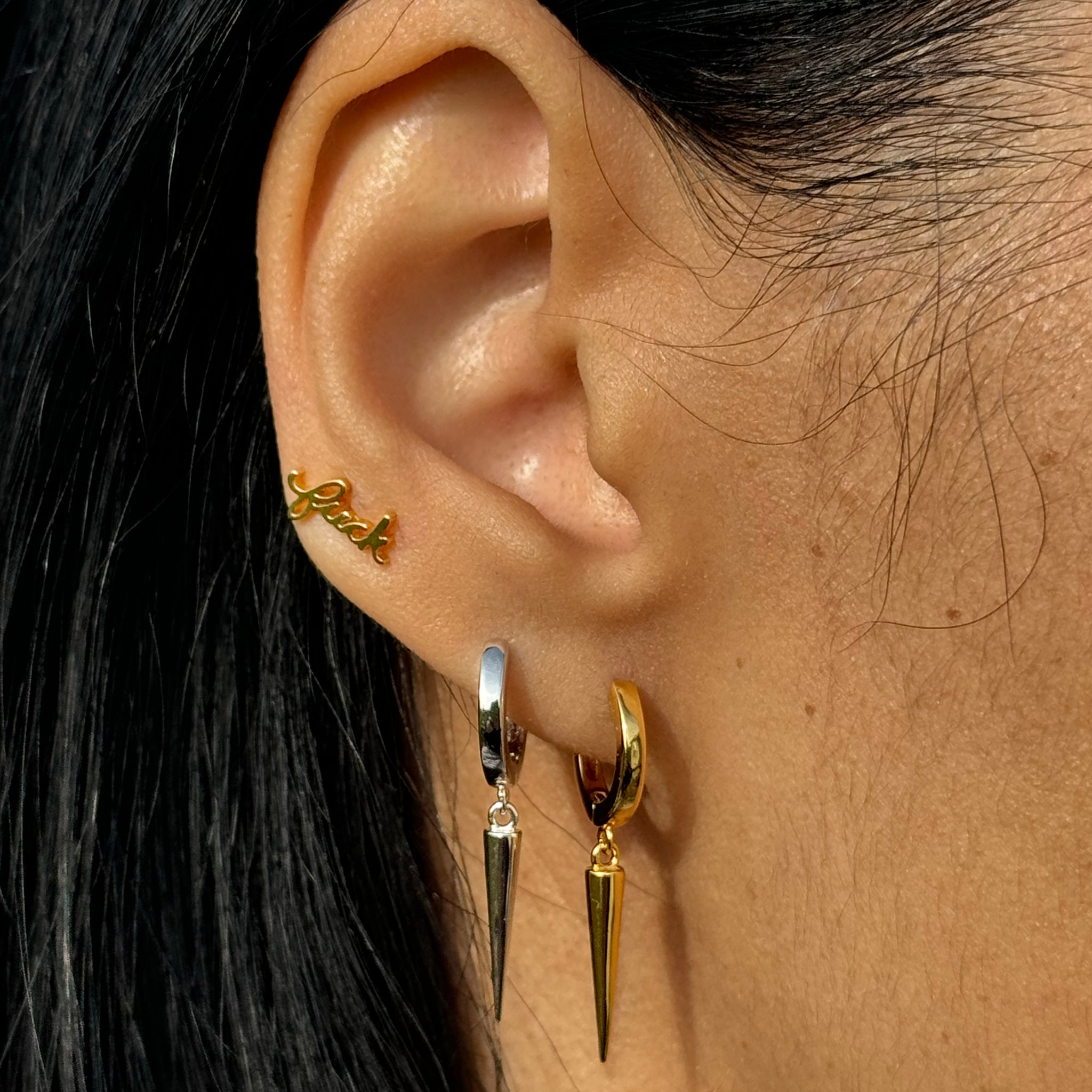 Spike Drop Huggie Hoops - Trendy Gold Earrings for Women | Perfect for Everyday Wear, Parties & Gifts
