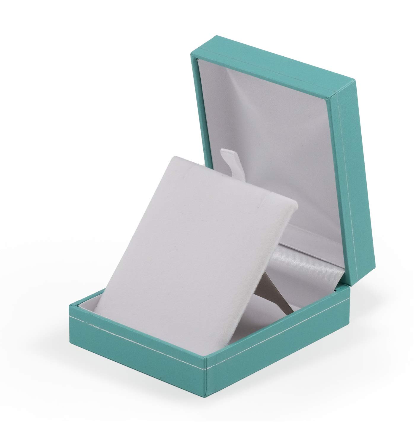 888 Display USA Ultra Elegant Teal Blue Pendant Jewelry Box - Large Aqua Gift Box with Matching Case | Perfect for Necklace Storage, Jewelry Organizer & Luxury Gift Packaging