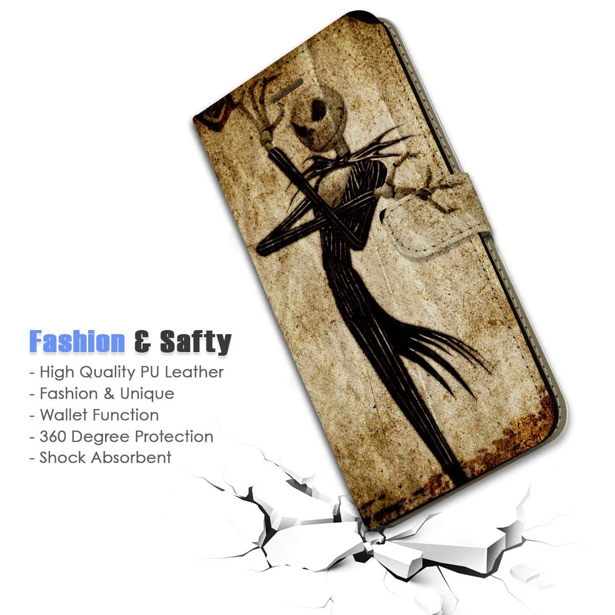 Premium Flip Wallet Phone Case for iPhone 11 Pro Max (A1369) - Nightmare Before Christmas Design | Slim Protective Cover with Card Slots | Perfect for Daily Use, Travel & Gift Giving