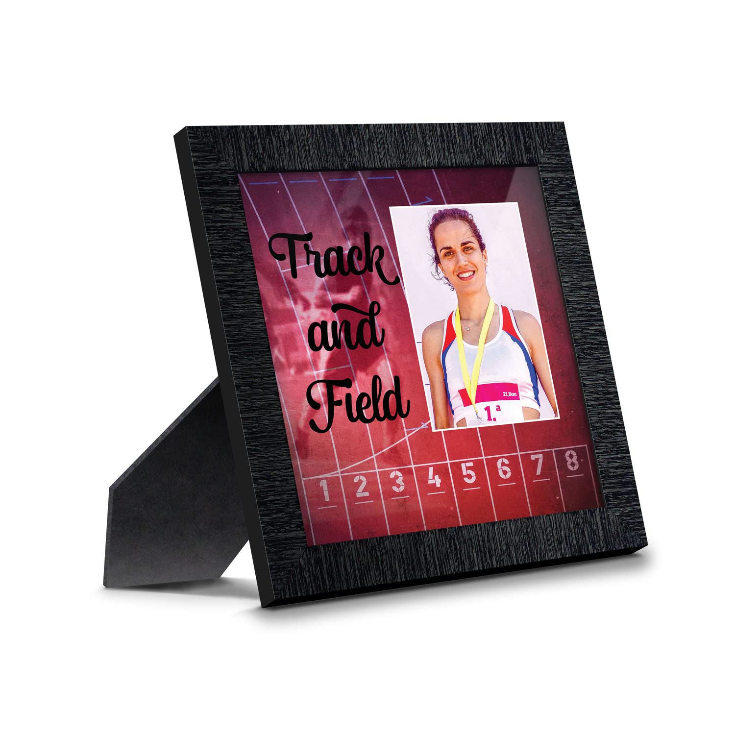 Crossroads Home Décor Track and Field Wall Art - Inspirational Runners Picture Frame for Coaches & Athletes - Perfect for Gym, Office, or Sports Room Decor