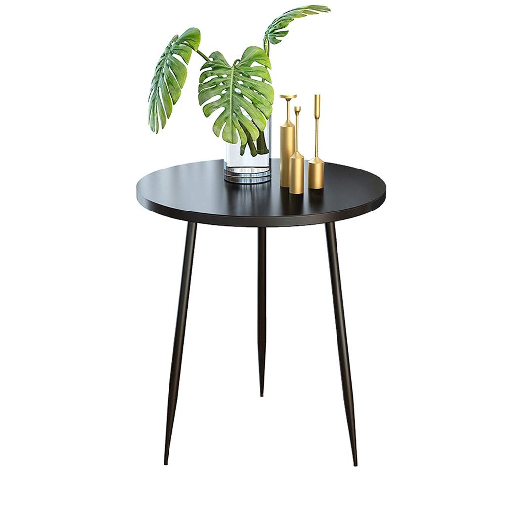 Industrial Style Round End Table with Storage Shelf - Metal Frame Sofa Side Table for Living Room, Bedroom, Office - Black Accent Furniture for Small Spaces (Color: Black, Size: Large) - Perfect for Holding Lamps, Books & Drinks While Adding Modern Decor