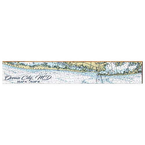 MILL WOOD ART Ocean City Maryland Map - Handmade Wooden Wall Decor for Beach House, Coastal Home & Office - Perfect Gift for Travel Lovers & Map Collectors