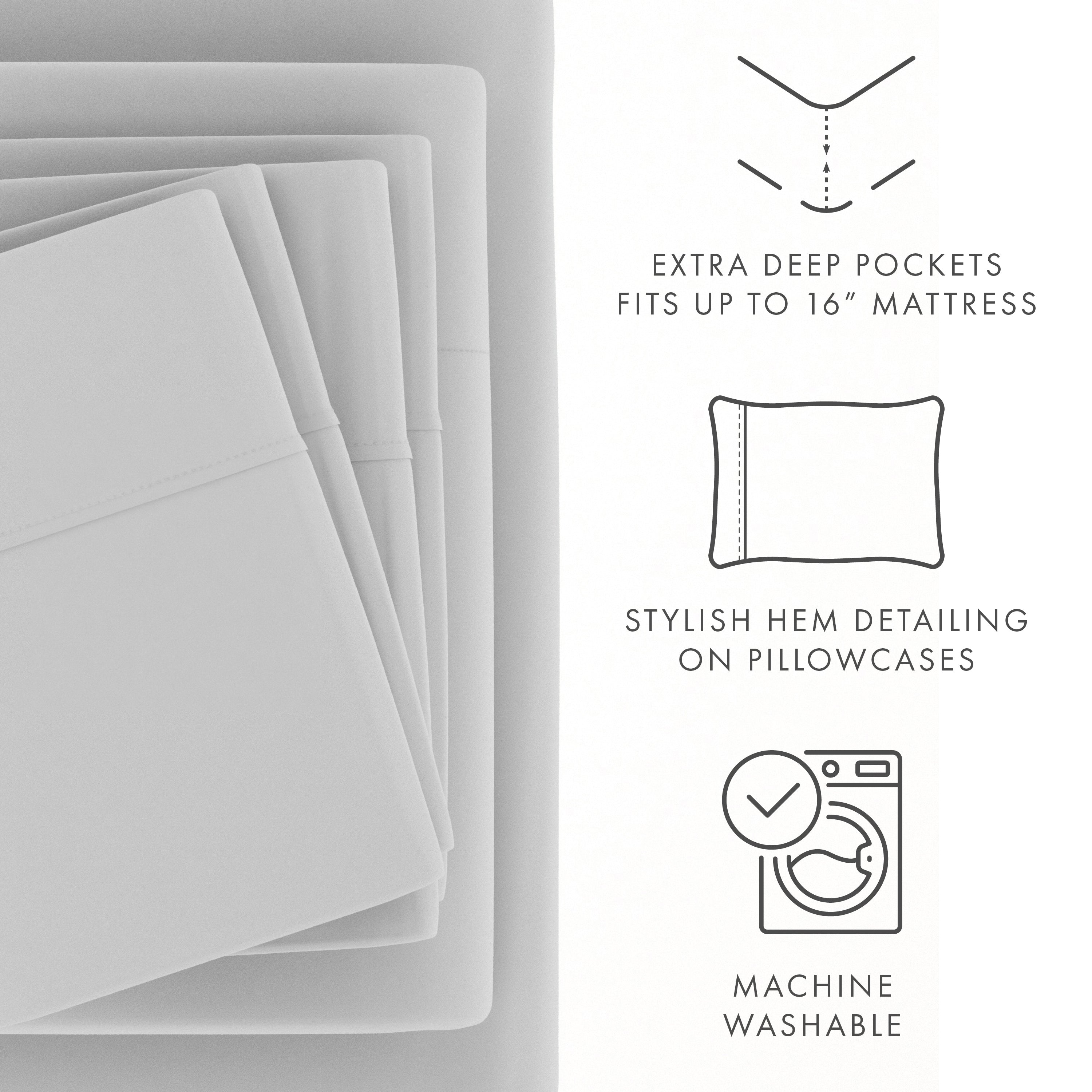 6-Piece Essential Sheet Set - Soft & Breathable Bed Sheets for Ultimate Comfort - Perfect for Bedroom, Guest Room, or Dorm Use - SLEEP60