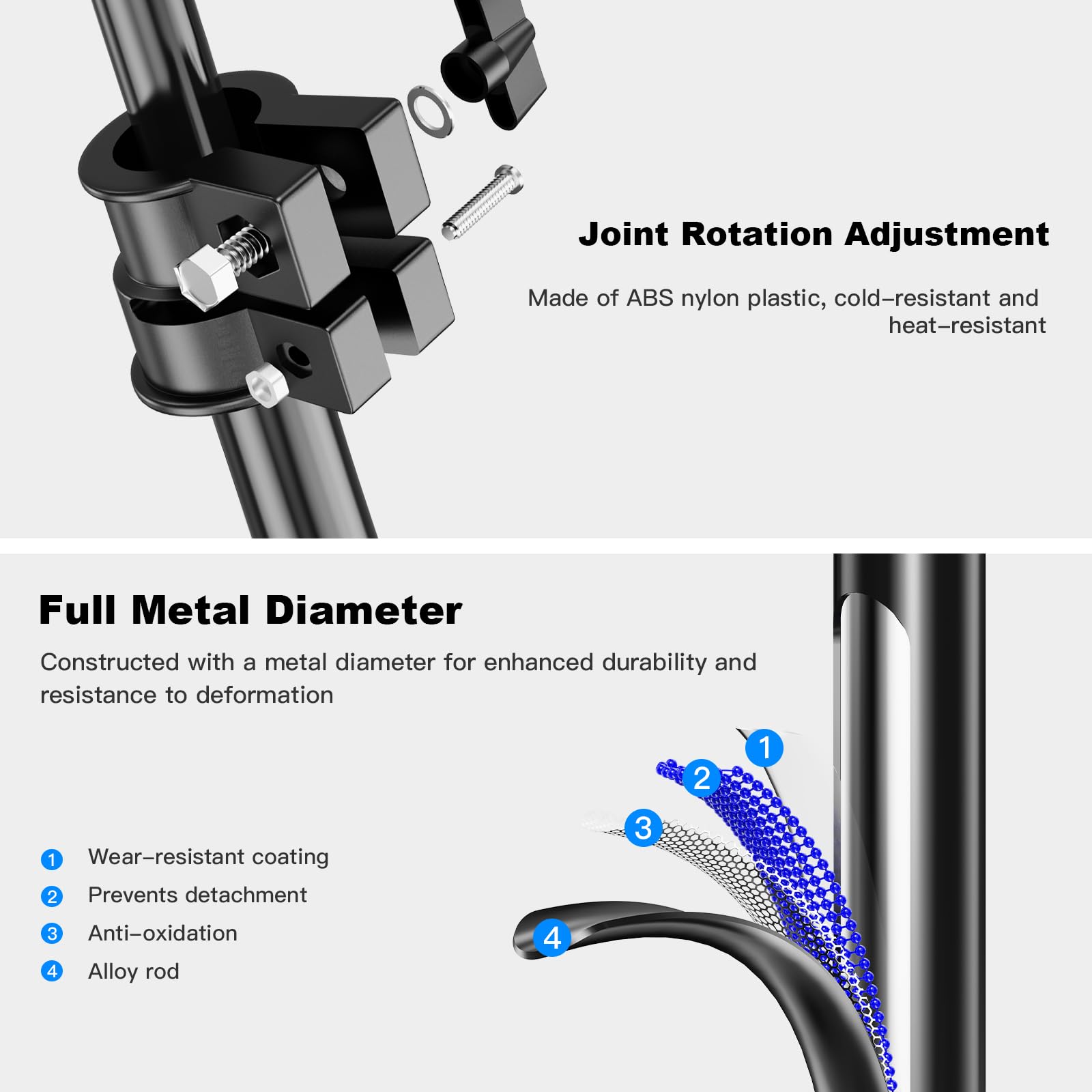 Heavy Duty 9.8ft Adjustable Light Stand - 3m Photography Tripod with Air Cushion, 22LB Capacity & 1/4