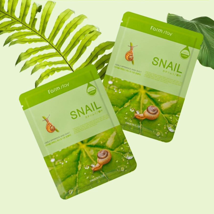 Farmstay Visible Difference Snail Repair Mask Sheet - 10 Pack for Hydration & Anti-Aging - Korean Skincare for Dry Skin & Wrinkles - Perfect for Night Routine & Spa Day