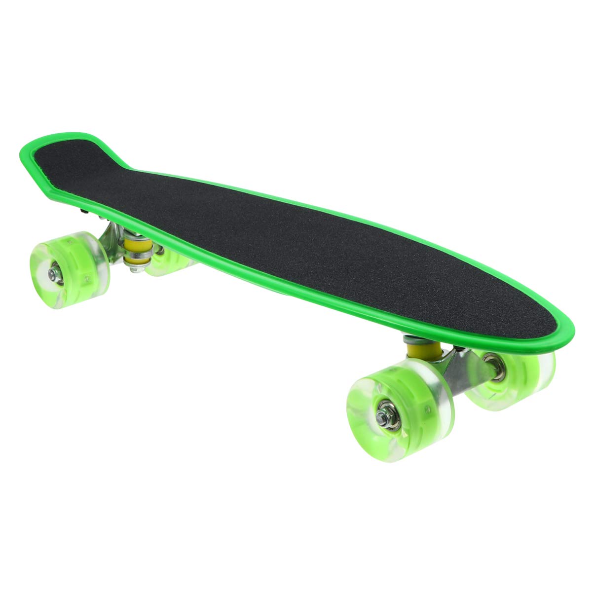 LED Light Up Skateboard for Girls & Kids - Wooden Short Fish Board with Frosted Deck & ABS Wheels - Fun Glow in the Dark Skateboard for Street Riding, Night Cruising & Outdoor Play