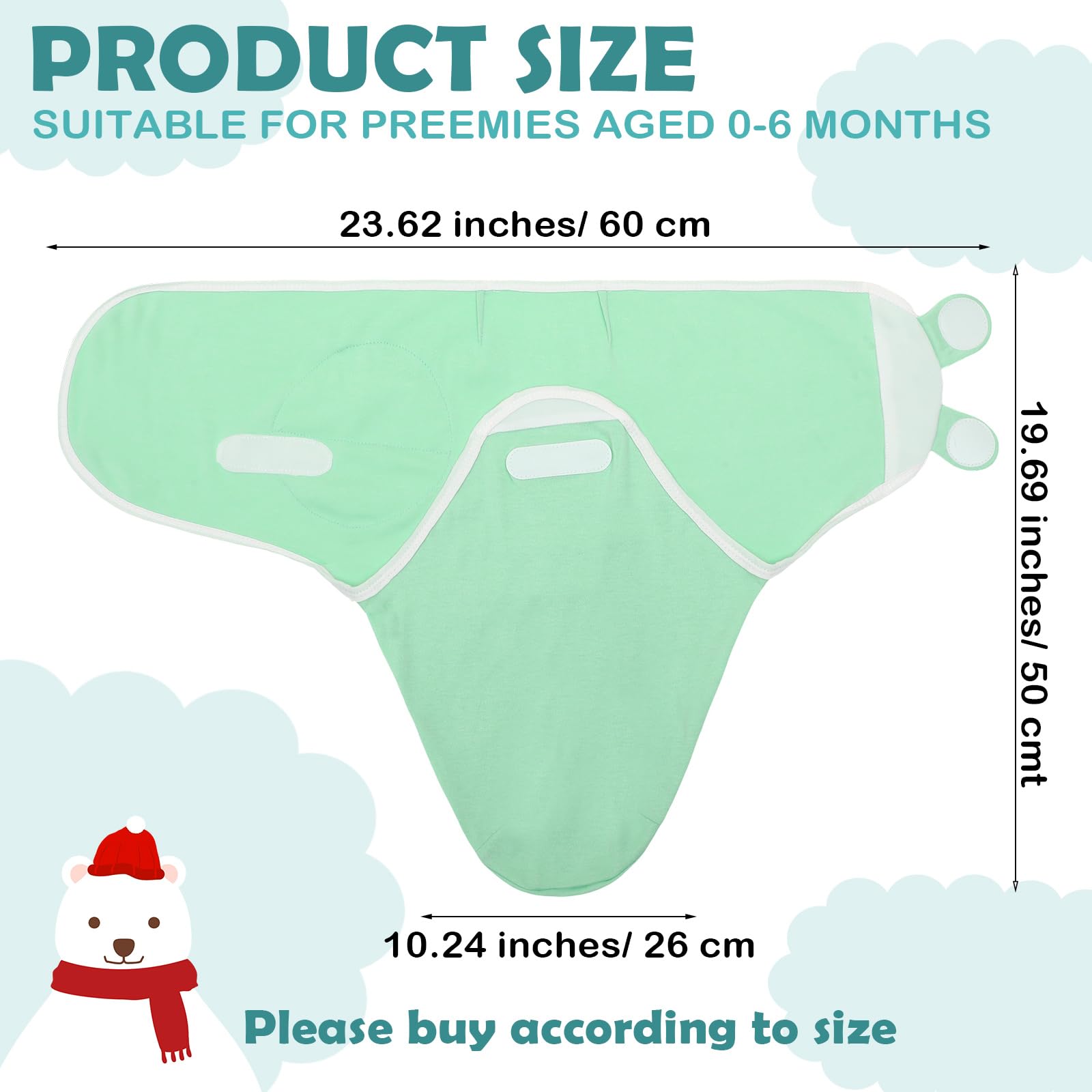 VitalCozy 8-Pack Cotton Preemie Swaddle Blanket & Hat Set for Newborns 0-6 Months - Soft Baby Wrap, Premature Receiving Blankets & Cute Caps for Boys & Girls - Perfect for Hospital, Home & Photo Shoots
