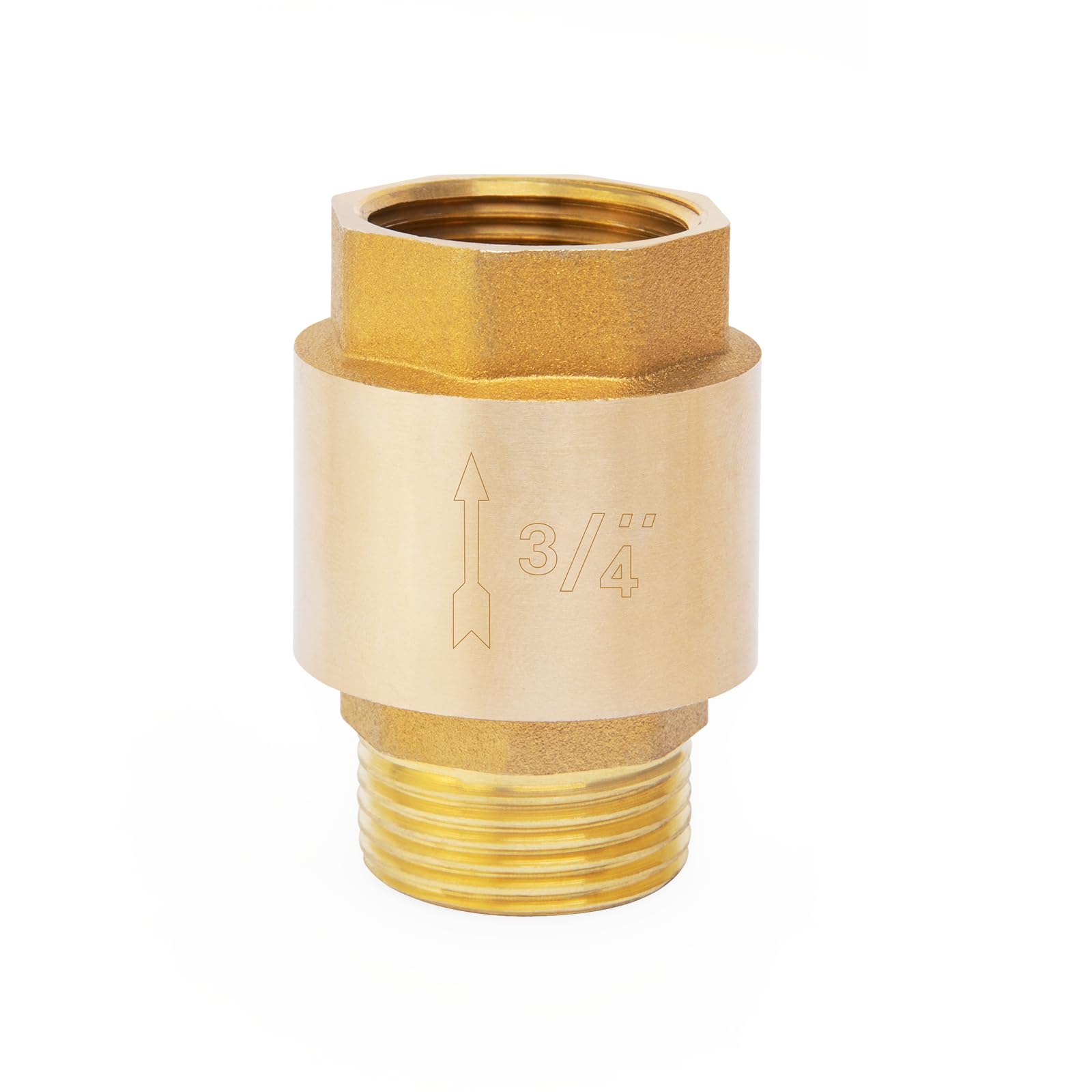 Brass In-Line Spring Check Valve 3/4