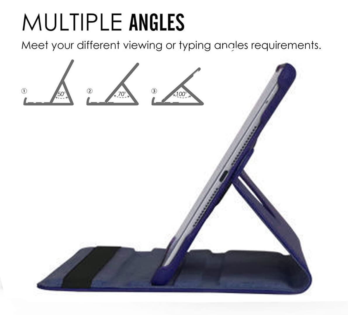 360° Rotating Protective Case for iPad 9.7 Inch (6th/5th Gen) & iPad Air 2 - Auto Sleep/Wake Cover with Stand | Flower Hummingbird Design | Perfect for Work, Study & Travel
