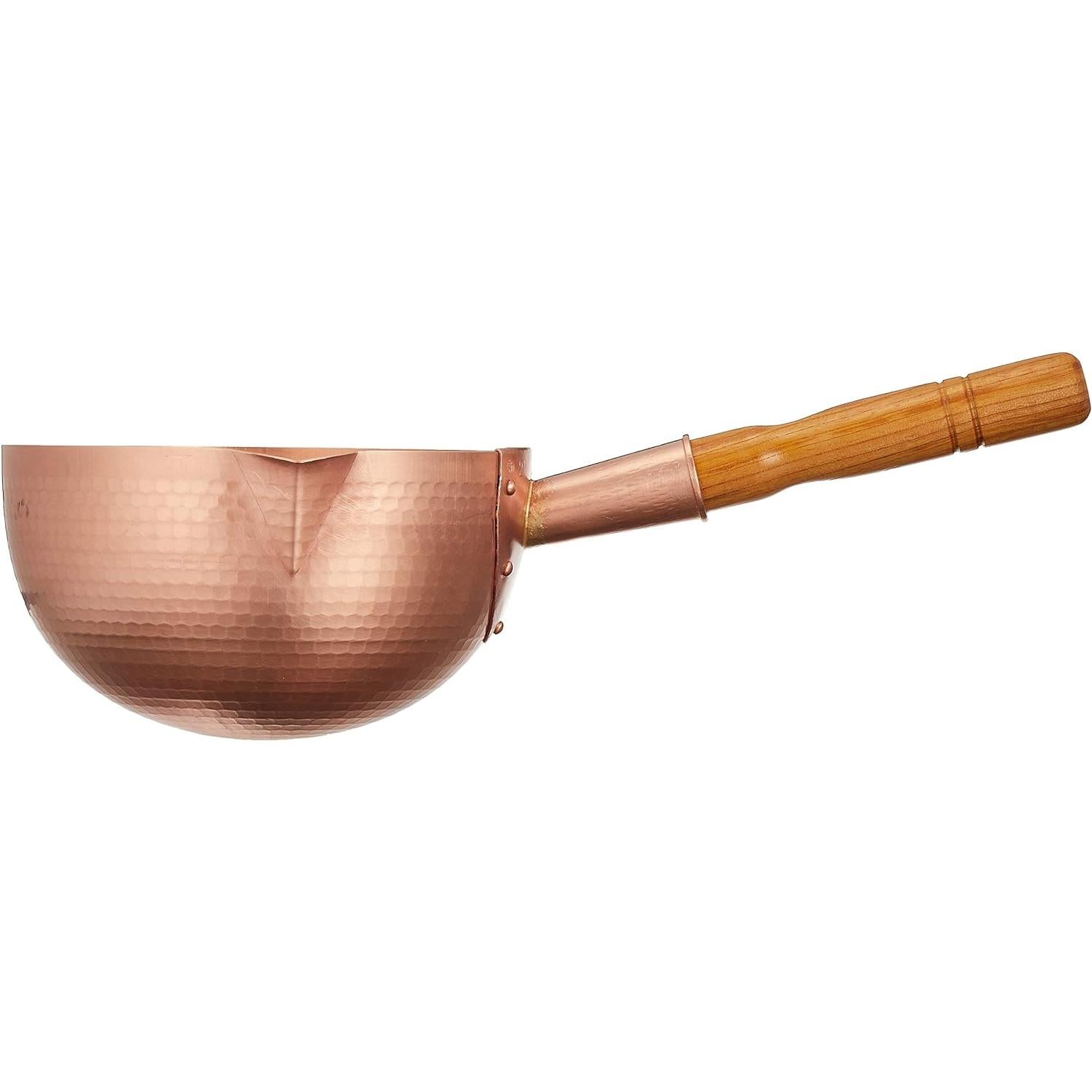 Premium Marushin Hammered Copper Saucepan 6L (27cm) - Professional Chef-Grade Cookware for Home Kitchens & Gourmet Cooking