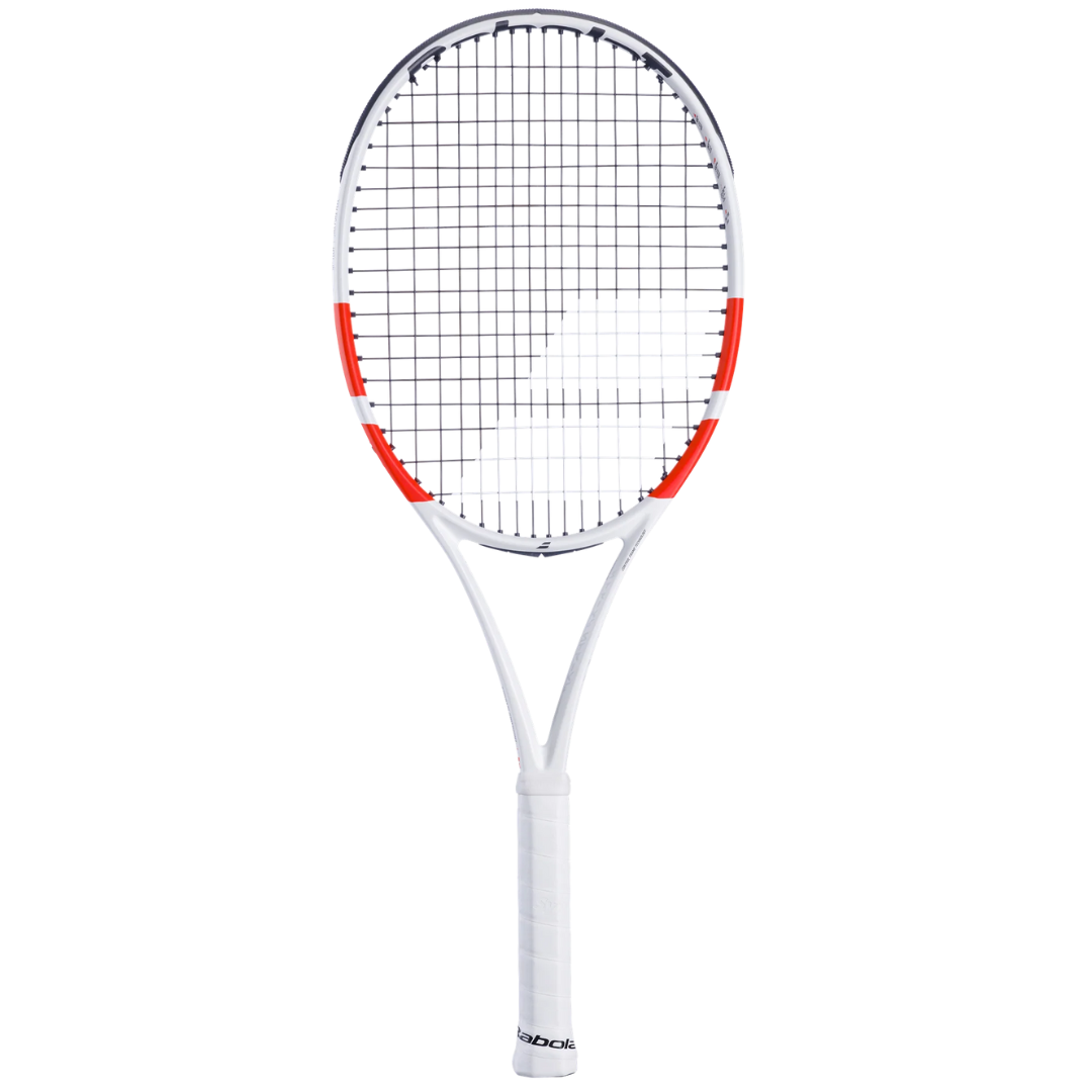 Babolat Pure Strike Team Unstrung Tennis Racquet | Lightweight Performance Racquet for Intermediate Players | White/Red/Black | Perfect for Training & Competitive Matches
