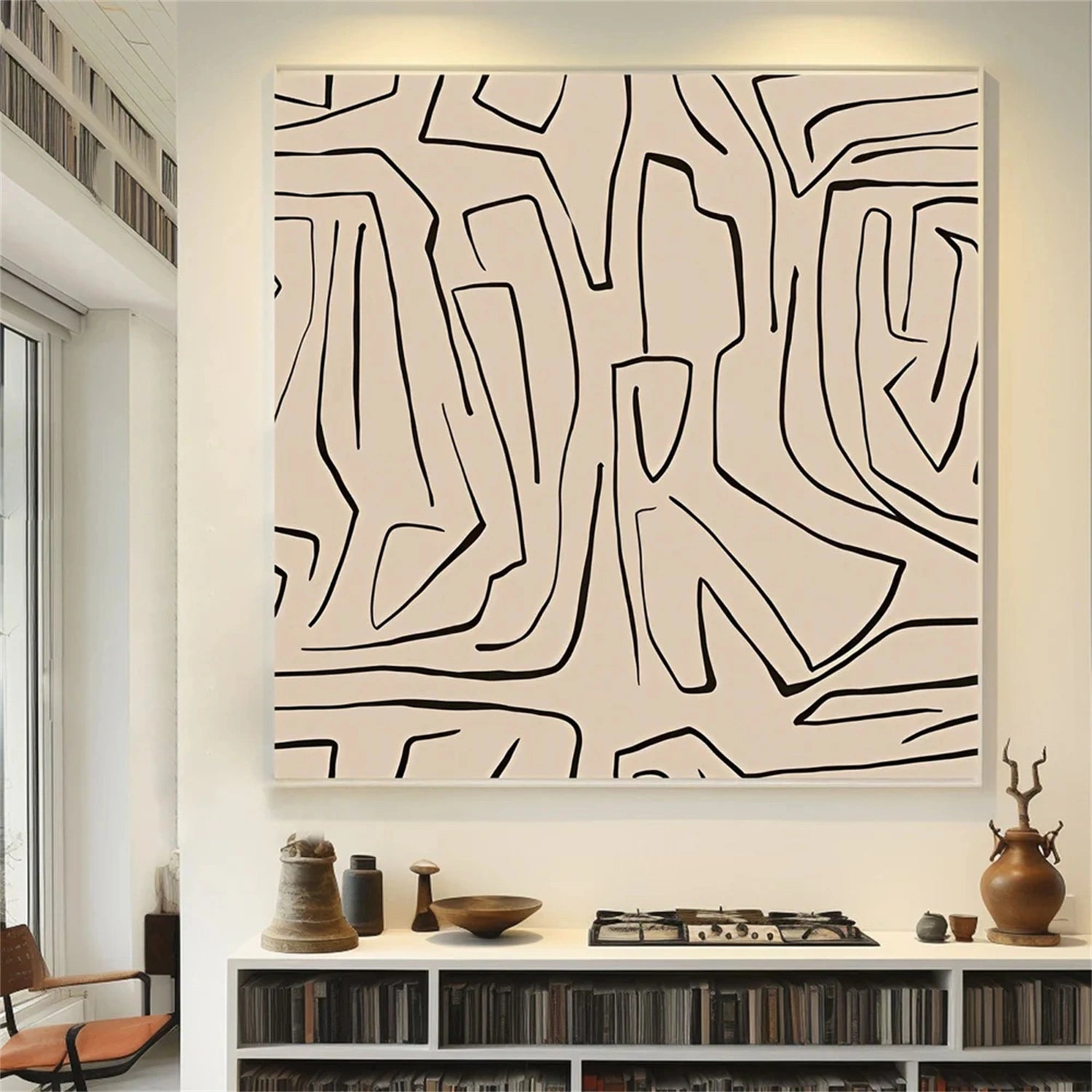 Abstract Tranquility Art Painting #WS216 - Modern Wall Decor for Living Room, Bedroom & Office - Calming Abstract Canvas Artwork for Home & Office Decor