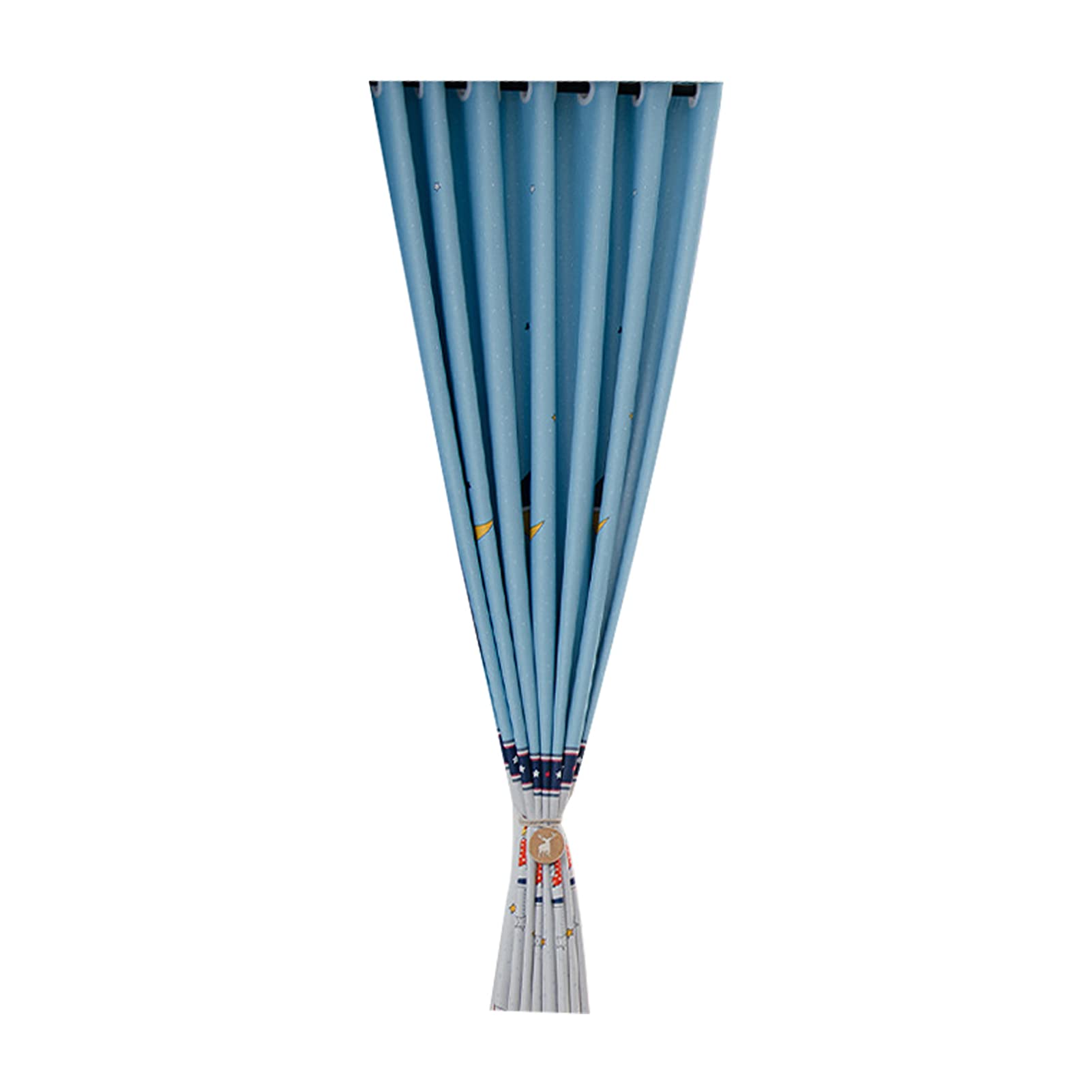 Blackout Thermal Insulated Window Curtains - Soft Elastic Polyester Drapes for Living Room, Bedroom, Balcony & Coffee Shop (Blue) | Noise Reducing & Energy Saving Window Treatment for Home & Commercial Use