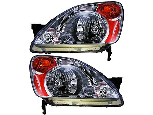 2002-2004 Honda CRV Headlight Assembly Pair - Replacement Headlights for Honda CR-V 2002 2003 2004 Models - Perfect for Night Driving & Foggy Conditions