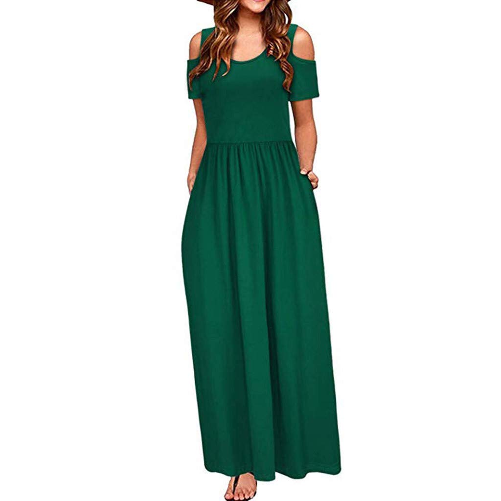 KUIOLYPOER Women's Maxi Dress - Flowy Boho Summer Beach Dress, Casual Spring Sundress for Vacation, Party & Outdoor Activities