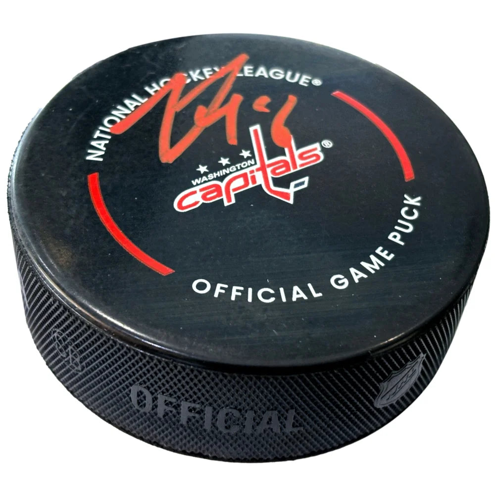 Logan Thompson Autographed Washington Capitals NHL Hockey Puck with COA - Official Collectible Memorabilia for Hockey Fans & Sports Collectors - Perfect for Display, Gifts, and Game Room Decor