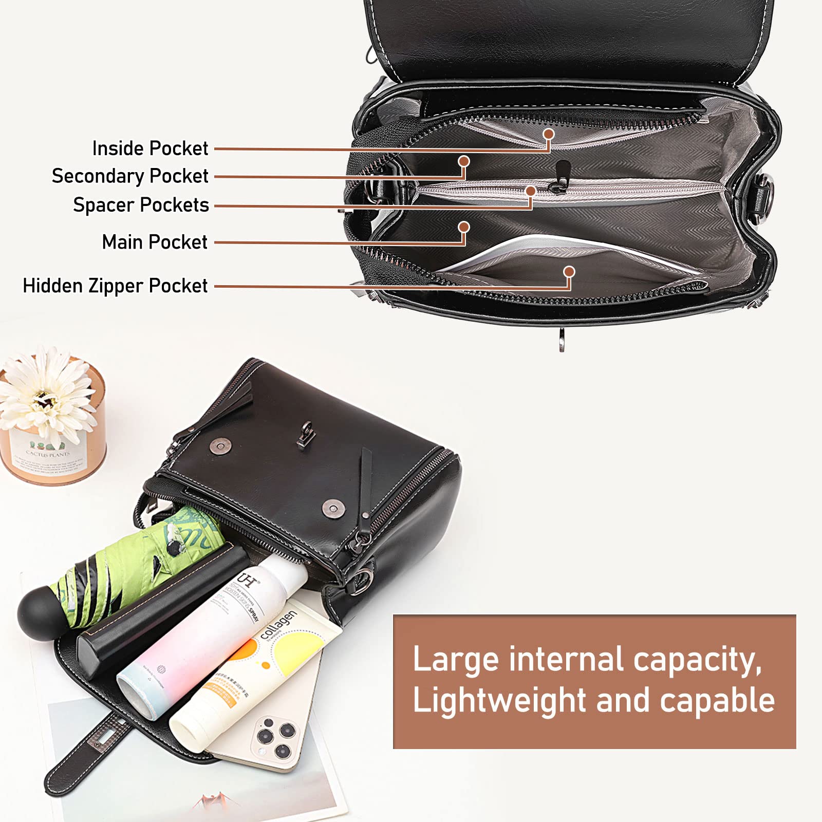 Stylish Leather Crossbody Bags for Women - Fashionable Small Shoulder Bag with Adjustable Strap | Perfect for Travel, Shopping & Everyday Use