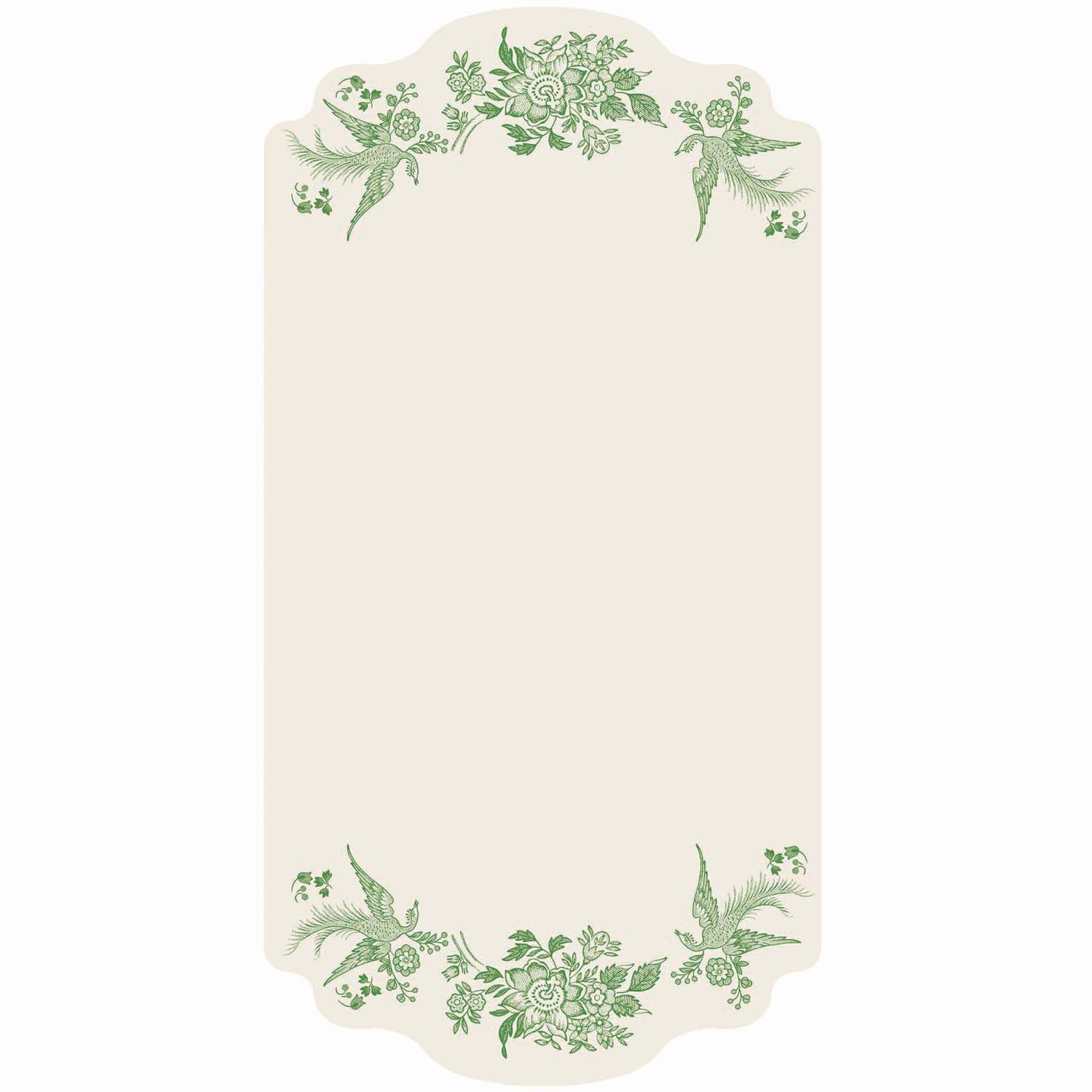 Elegant Green Asiatic Pheasants Table Cards - Perfect for Wedding, Birthday, and Special Event Decorations