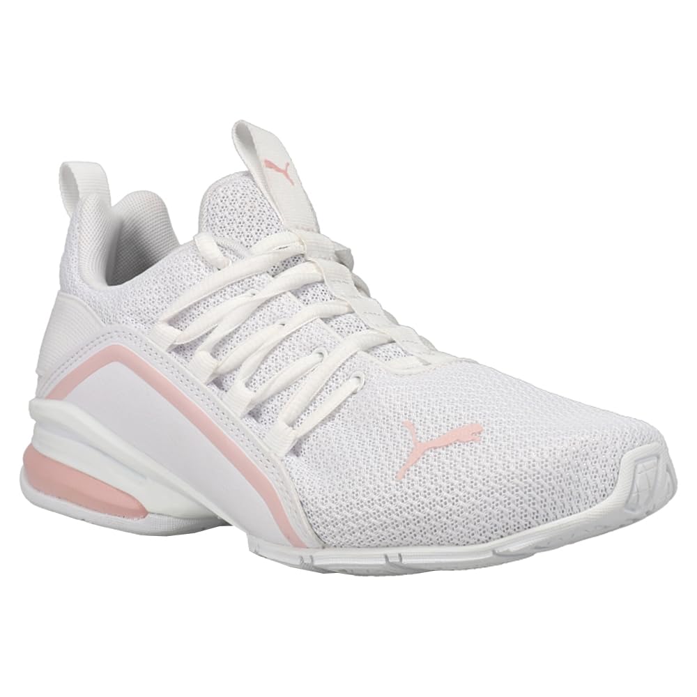 PUMA Women's Axelion Metallic Wide Lace-Up Training Sneakers - White Athletic Shoes for Gym & Running - Size 10 Wide (Perfect for Workouts, Cross Training & Casual Wear)