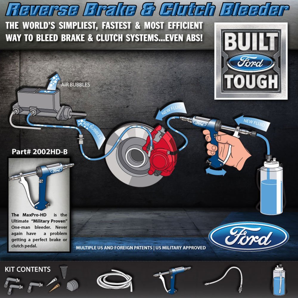Phoenix Systems 2002HD-Ford Heavy Duty Reverse Brake & Clutch Bleeder Kit - One Person Operation for Ford Vehicles | Perfect for DIY Mechanics & Professional Shop Use