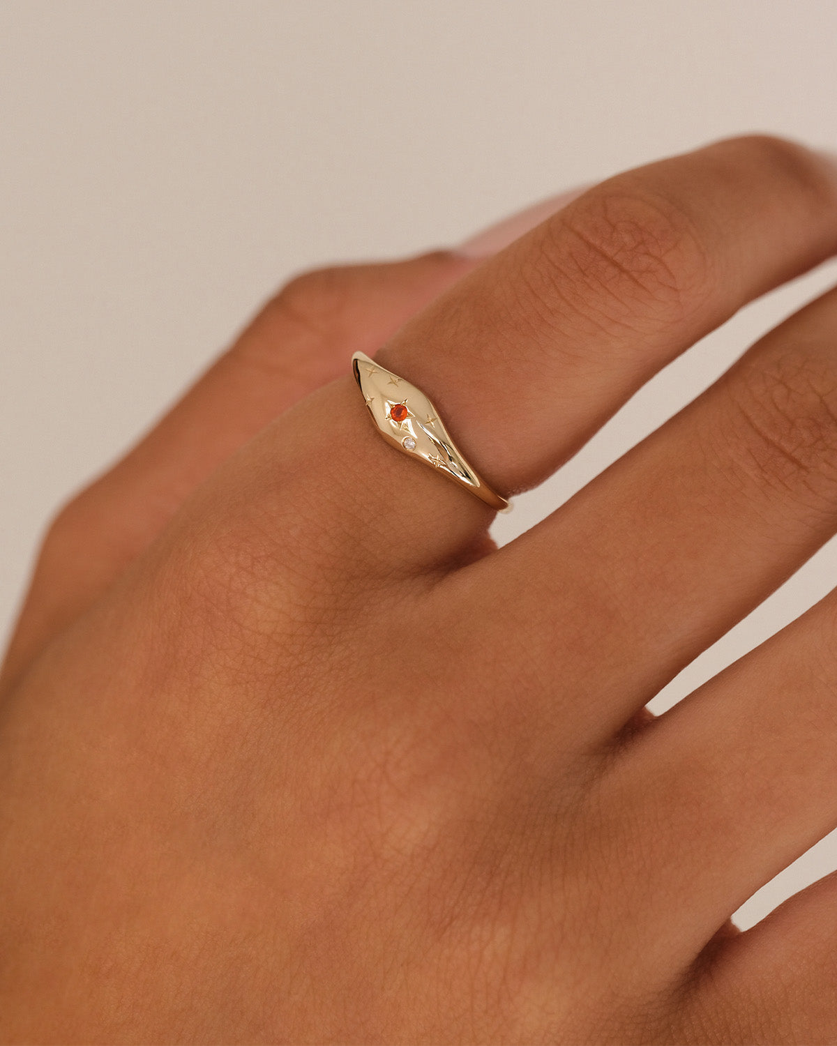 14K Solid Gold Lucky Starry Night Zodiac Diamond Ring for Scorpio - Perfect for Birthdays, Anniversaries & Special Occasions