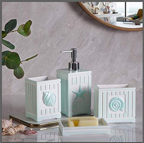 Luxury Modern Marina Beach Style Bathroom Décor Set - Includes Tumbler Cup & Bath Accessories for Spa-Like Relaxation at Home