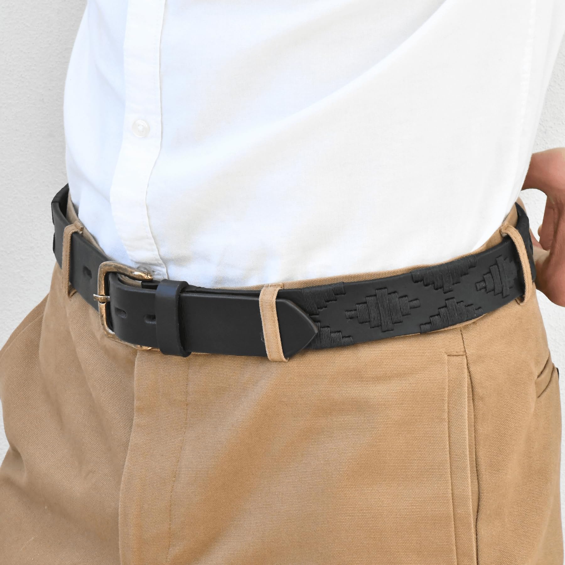 Premium Hand-Stitched Genuine Leather Polo Belt for Men - Classic Dress & Casual Style - Perfect for Office, Wedding & Everyday Wear